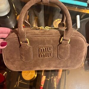 Miu Miu suede chocolate mini bag